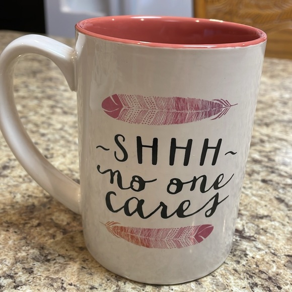 C R Gibson Coffee Mug. 16 oz. ~SHHH~ NO ONE CARES “YET YOU’RE STILL TALKING” - Picture 5 of 6